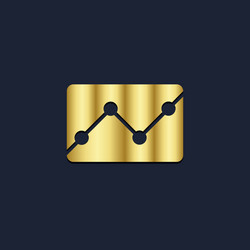 Graph progress business chart gold logo Royalty Free Vector