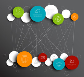 dark abstract circles infographic network template vector image