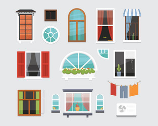 different interior windows of various forms vector