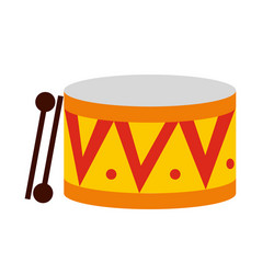 Drum with sticks icon black simple style Vector Image