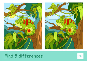 Find five differences quiz learning children game vector