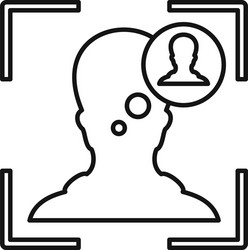 man recognition face icon outline style vector image