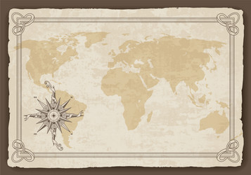 old world map paper texture with border vector