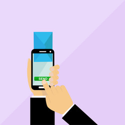 send email from smartphone simple flat design vector image
