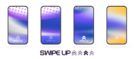 swipe up template with abstract backdrop vector image
