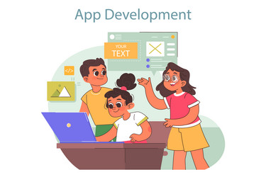 tech camp for children computer science vector image