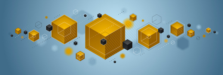 Abstract design with cluster of 3d cubes vector
