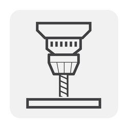 Drilling process line outline icon Royalty Free Vector Image