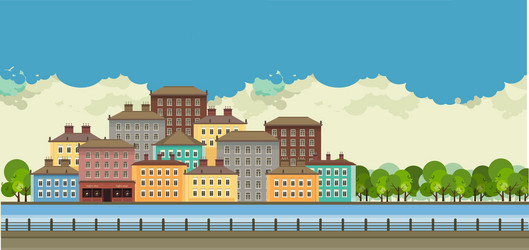 Modern city landscape background Royalty Free Vector Image