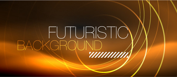 dark abstract background with glowing neon circles vector image