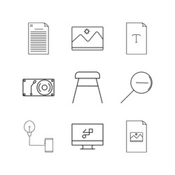 design elements linear icon set simple outline vector