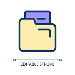 document in folder pixel perfect rgb color ui icon vector image
