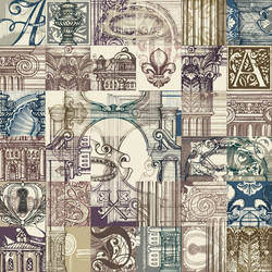 seamless pattern on the theme of old architecture vector image