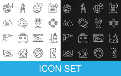 Set line setting on smartphone processor vector