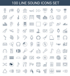 100 sound icons vector