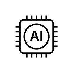 artificial intelligence ai processor chip vector image