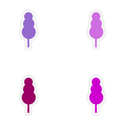 assembly realistic sticker design on paper tree vector image