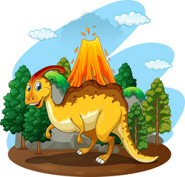 Dinosaur living in the forest vector