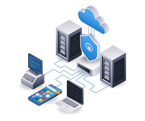 end point data security cloud server application vector image
