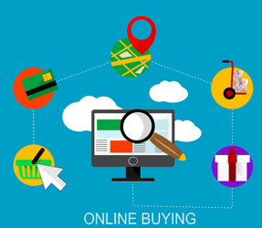 Flat online shopping infographic vector