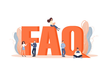 frequently asked questions page template vector image