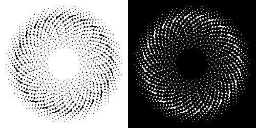 halftone dots circle frame background logo design vector image