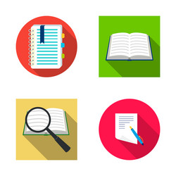 Isolated object of book and open logo collection vector