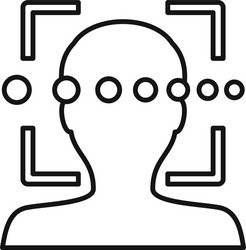 Loading face recognition icon outline style vector