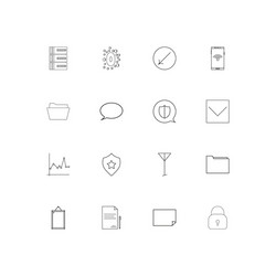 network and database simple linear icons set vector image