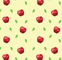 red apple seamless pattern in retro style vector image