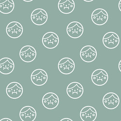 seamless minimal smile line art repeat pattern vector image