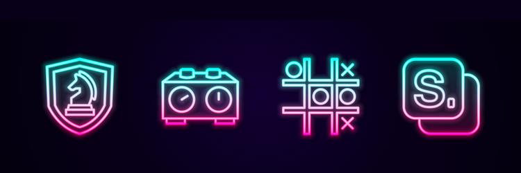 set line chess time clock tic tac toe game vector image