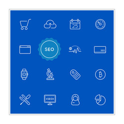 set of seo search engine optimization elements can vector image