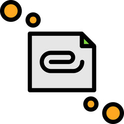 attach file line filled style icon design vector image