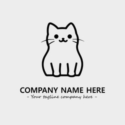 cat character black and white for logo company Vector Image