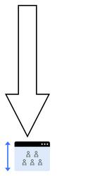 downward arrow pointing to web browser interface vector image
