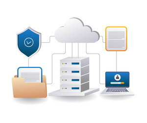end point data security cloud server computer vector image
