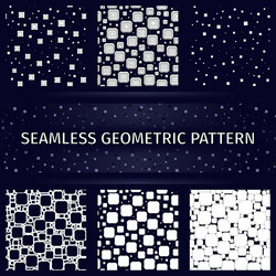 Geometric square seamless patterns set vector