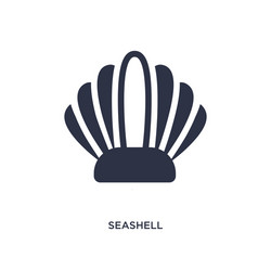 seashell icon on white background simple element vector image