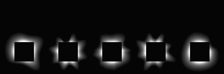 set of square illuminate light frames vector image