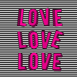 stylish love 3d pink text vector