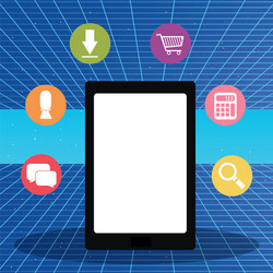 tablet with applications menu vector image