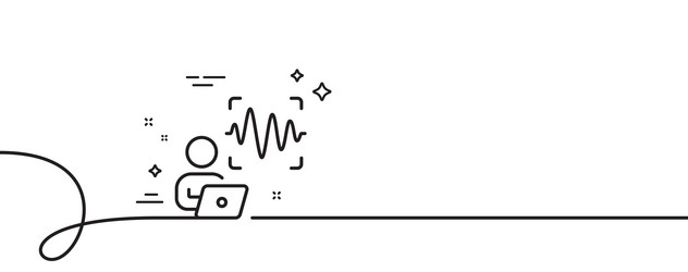 voice wave line icon sound scan sign continuous vector image