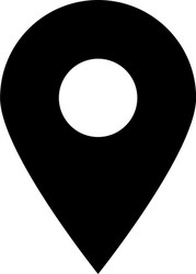 black map pointer simple flat icon vector image