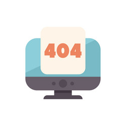 desktop computer showing 404 error message vector image