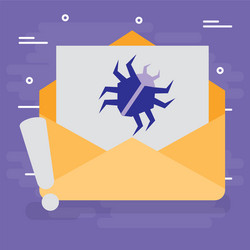 Envelope mail with virus bug vector