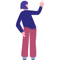 man with hands up back side view icon vector image