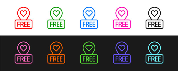 set line map pointer with heart icon isolated vector image