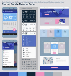 startup bundle material serie mobile app ui vector image