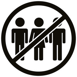 avoid crowds alert signal silhouette style icon vector image